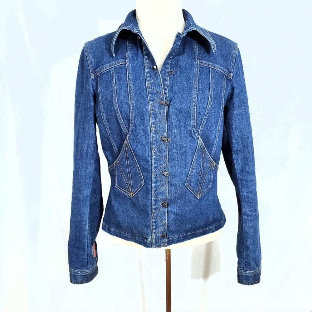 Worth Denim Structured Fitted Jean Jacket